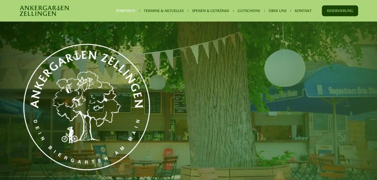Startseite der Website Ankergarten Zellingen
